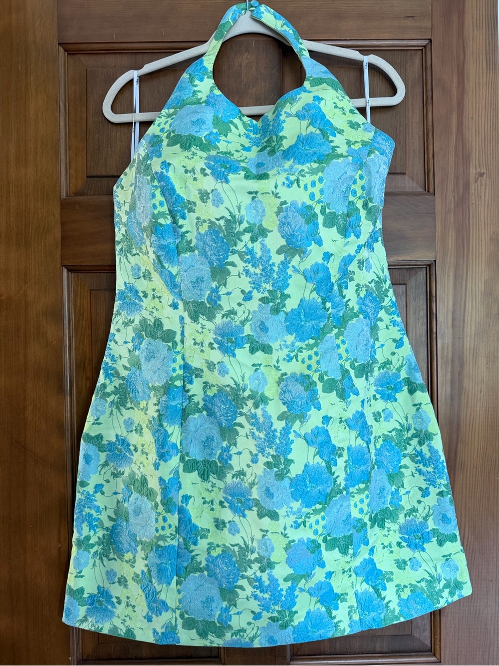 Lulu's Blue Floral Halter Mini Dress